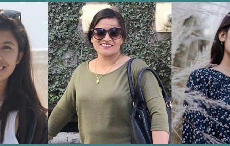 बायाँबाट क्रमशः शुभेच्छा श्रेष्ठ, सरिता श्रेष्ठ र स्वेता श्रेष्ठ
